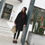 班图诗妮ulzzang毛呢大衣外套女冬中长款韩国学生2017新款矮个子茧型大衣(豆绿色 XL)第4张高清大图