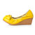 毅雅2014春季新款 真皮舒适坡跟女式单鞋 女鞋YY5435166(黄色 39)第2张高清大图