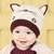 秋冬宝宝针织帽婴毛线帽儿男童女童小孩儿童帽子韩版0-3-6-12个月(玫红色)第4张高清大图