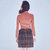 袅姿新品格纹半身裙NZ6010261(橘红 XL)第3张高清大图
