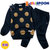 JELISPOON吉哩熊韩国童装冬季新款女童大斑点可爱加绒套装(150 深蓝色)第4张高清大图