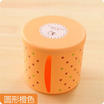 有乐A293创意纸巾盒家用欧式时尚抽纸盒纸抽盒 多功能家居纸巾筒lq5010(橙色 圆形)