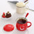 早餐杯大容量燕麦片马克杯陶瓷家用水杯带勺大肚杯子可爱(红色大号早餐杯-配瓷盖瓷勺(图案随机)第4张高清大图