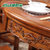 健舒宝 实木古典中式雕花圆餐桌餐椅 客厅家具 圆形餐桌椅组合(一桌八椅)第3张高清大图