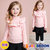JELISPOON吉哩熊冬季新款女童清新花边加绒T恤(150 淡粉色)第4张高清大图