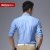 Genanx格男仕 秋装新款时尚休闲白波点蓝色长袖衬衫 D080(L)第2张高清大图