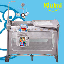 开优米 多功能婴儿床 可折叠婴儿床户外便携宝宝儿童游戏床(黑色)