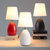 白色现代简约台灯床头灯陶瓷客厅书房书桌台灯北欧个性创意灯具温馨卧室床头台灯(红色 带3W光源)第2张高清大图