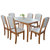 木巴北欧餐桌椅组合现代简约钢化玻璃饭桌一桌四椅六椅组合(CZ198+YZ401(一桌四椅） 默认)第5张高清大图