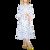 欧洲站时尚连衣裙女2020春秋新款气质印花色波点收腰大摆中长裙子(白色 M)第5张高清大图