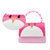 儿童包包公主斜挎包生日礼物企鹅小女孩可爱迷你时尚女童包包手提包(粉红 中款)第4张高清大图