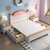 吉木多 儿童床单人床女孩现代简约1.5米单层床实木床1.2米卧室粉色公主床(1.5米象牙白+原木色 床+床头柜*1)第2张高清大图