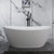 人造石浴缸 小户型家用舒适一体式浴缸薄边独立式 卫生间浴缸 酒店民宿椭圆型浴缸(GM-8016S【白色】)第2张高清大图