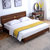 恒兴达 白橡木全实木床1.8米1.5米双人婚床现代简约大床主卧轻奢家具床(1.5*2米胡桃色 床+床垫)第4张高清大图