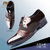 男士休闲皮鞋商务鞋拼接圆头舒适透气男鞋系带k024(咖啡色 39)第2张高清大图