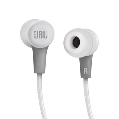 JBL E25BT入耳式蓝牙耳机通用型无线跑步运动重低音通话手机耳塞珍珠白