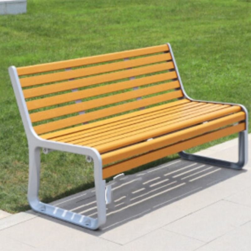 广场休闲椅景观坐凳15米无靠背长凳菠萝格实木单位张橘黄色jcys157
