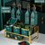 轻奢调料盒调味瓶组合套装家用陶瓷罐子厨房用品油盐酱醋瓶收纳盒(双层金架-绿方金十件套-绿油瓶)第2张高清大图