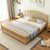进畅家具 全实木床北欧风格现代简约双人床1.8米单人1.5米日式原木主卧家具(1.5*2米（胡桃色） 床)第3张高清大图