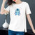 【灵薇雅】夏季韩系100%纯棉史迪仔卡通印花宽松圆领短袖T恤衫D7190(姜黄色 L)第5张高清大图