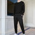 2021潮流男士时尚长袖卫衣长裤男休闲两件套现货套装简约秋款套装(黑色 XXXL)第3张高清大图