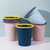 有乐 创意简约塑料压圈垃圾桶家用无盖干湿垃圾桶垃圾分类垃圾桶(粉色 中号)第2张高清大图