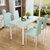 现代简约餐桌椅组合钢化玻璃长方形白色餐厅家具餐桌(天蓝色 100*60一桌4椅)第4张高清大图