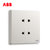 ABB开关插座面板无框轩致系列雅典白墙壁86型插座面板二位四孔插座AF212第5张高清大图