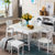 实木白色地中海风格餐桌椅组合 田园1米伸缩小户型省空间小歺桌(一桌四椅)第2张高清大图