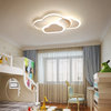 儿童卧室灯现代简约少女网红云朵北欧吸顶灯智能2021年新款房间灯(白+黑52*50CM暖光48W)