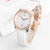 上海手表女士手表 全自动机械表 时尚潮流镶钻防水皮带女表802(玫金白面 皮带)第4张高清大图