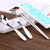 拜格便携式餐具套装 筷子、叉、勺学生餐具便携式餐具(蓝色筷子叉勺套)第3张高清大图