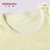小米米minimoto薄款新生儿短袖对襟连身衣连体衣宝宝哈衣连体衣(粉黄 66cm（6-9月）)第3张高清大图