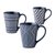 悠瓷 创意浮雕大杯子家用陶瓷牛奶咖啡杯 敞口设计水杯情侣马克杯kb6(蓝色锥形手绘杯-竖箭头)第3张高清大图