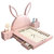 朷木 儿童床男孩女生兔子创意小户型卧室现代简约软包皮床单人梦幻美式公主床(1.8*2.0米（框架结构） 床+乳胶床垫+床头柜*2)第5张高清大图