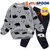 JELISPOON吉哩熊冬季新款男童女童两件套北极熊加绒卫衣套装(140 雾灰色)第2张高清大图