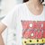 娇维安 夏季韩版体血衫 圆领女士T恤 字母图案宽松短袖女式t恤 女(白色 S)第4张高清大图