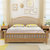 进畅家具 全实木床北欧风格现代简约双人床1.8米单人1.5米日式原木主卧家具(1.5*2米（原木色） 床+床垫+床头柜*1)第2张高清大图