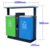 钢质户外环卫垃圾桶分类果皮箱垃圾容器 蓝绿色JMQ-058第4张高清大图