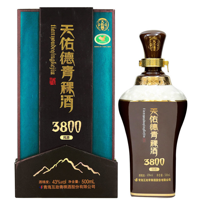 天佑德青稞酒 高原海拔3800 清香型白酒 43度500ml(4瓶整箱)