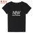 NEW BOLUNE/新百伦短袖女2021夏季新款T恤圆领宽松运动上衣女(黑色 XL)第5张高清大图