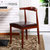 一米色彩 北欧餐椅 牛角椅 纯实木铁艺日式餐桌椅家具凳子(胡桃色 金属框架)第2张高清大图