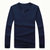 男士长袖t恤打底衫秋季潮流 韩版修身棉纯色男式秋衣(蓝色 XL)第5张高清大图