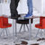 【京好】钢化玻璃餐桌餐椅套装 现代简约环保一桌四椅五件套组合 咖啡茶馆商业桌A146(棕米白 用电镀铁支架)第2张高清大图