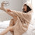 冬季珊瑚绒女士睡衣可爱保暖睡袍韩版开衫家居服浴袍(F6286图色)第5张高清大图
