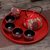 中国红色陶瓷结婚茶具套装创意婚庆用品长辈敬茶杯壶新婚礼品礼物  5件(5件)(纯红双喜1壶6杯+长)第2张高清大图