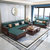 吉木多 新中式全实木沙发三人位带抽屉储物红橡木科技皮布客厅家具(默认 1+2+3+茶几+方几)第4张高清大图