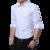 YUEHUO/月惑 男士长袖白寸衬衫休闲百搭修身商务职业正装韩版潮流衬衣短袖黑色(深蓝色 L)第6张高清大图