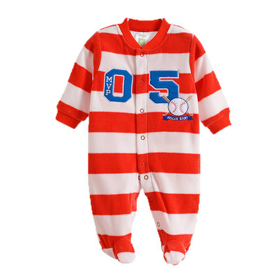 出服摇拉绒长袖包脚男女宝宝哈衣服装0-1岁婴