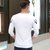 春秋款韩版男士T恤长袖 男装T恤全身印花打底衫(白色 M)第2张高清大图
